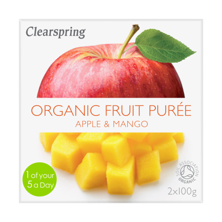 Fruchtpüree Apfel-Mango, BIO, Clearspring, 2x100g